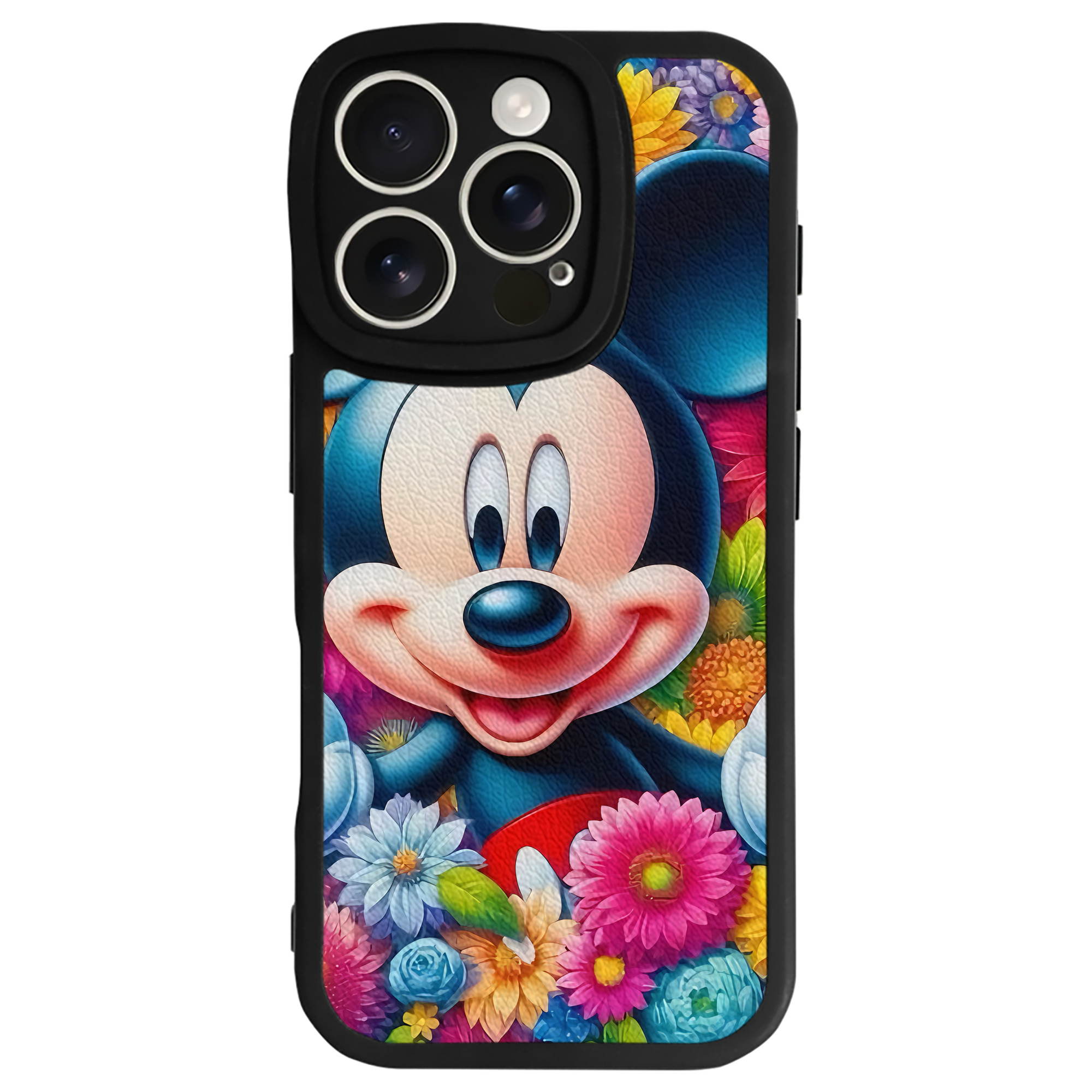 （画像用） ミッキーマウス Mickey Mouse 【iPhone 16シリーズ対応】シリコンスマホケース（レザー調） 材質：シリコン